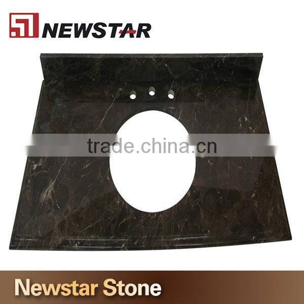 Newstar Emperador Marble Brown Custom Double Sinks Vanity Tops for Hospitality Projects