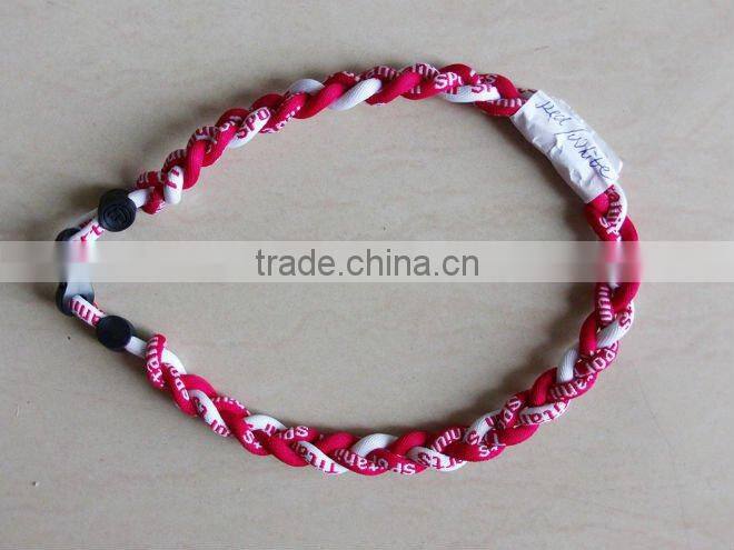 weave titanium rope necklace,nylon rope necklace for sport