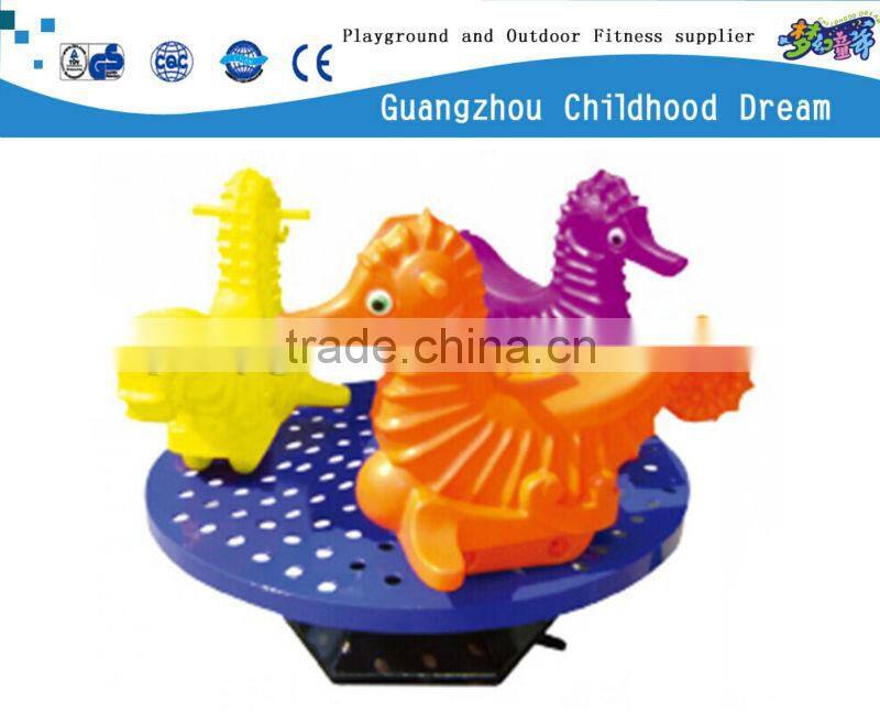 (HD-15603)Small merry go round kids plastic rotary chair for sea horse design