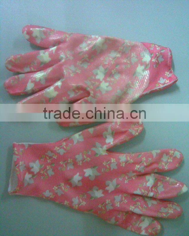 ultra-thin nitrile palm coated garden gloves