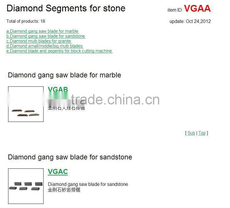 24*8.4/9*12mm 1600mm Diamond Segment Cutting Grinding Polishing Drilling Block Granite Marble Concrete