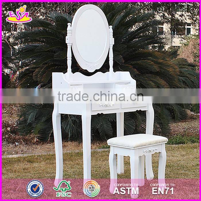 2017 New design luxurious bedroom solid wooden dressing table with drawers W08H071