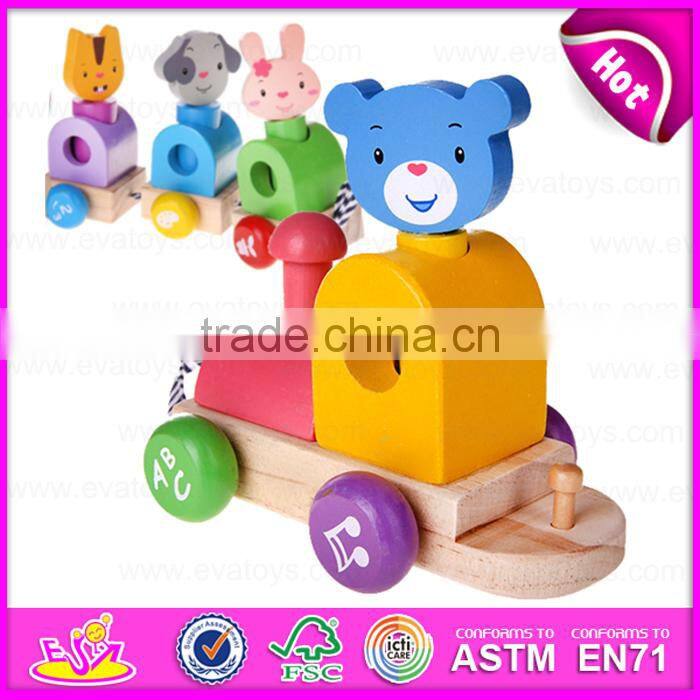 Pull back wooden toy four animals assorted,Wooden Pull Toys Interactive Cartoon Animal Pet Toy W05B112