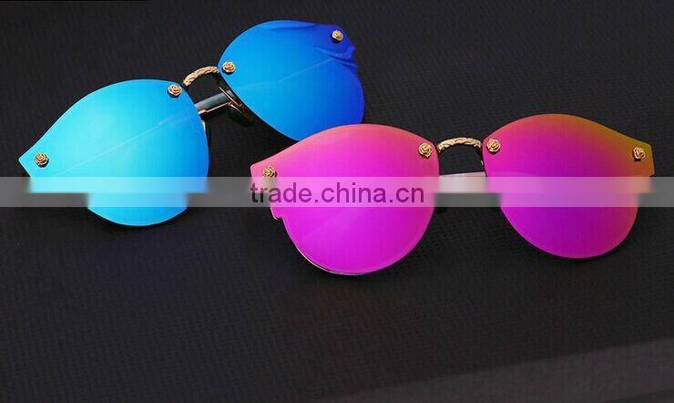 New Luxury Harajuku Round sunglasses Color Film Eyes And Tide Restoring Ancient Ways Dazzle Colour Round Frame Sunglasses