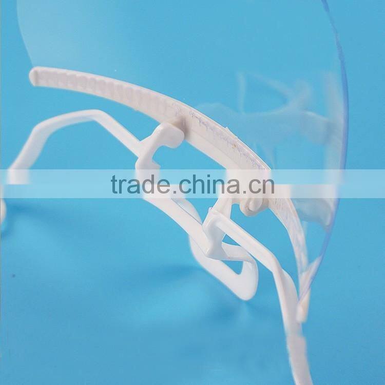 Turn over holder protective high quality customized logo antibacterial catering transparent clear plastic face mask