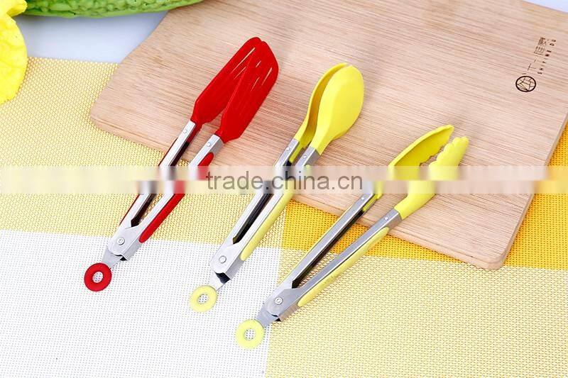 Restaurant Nylon Food Bread Tongs Stainless Steel