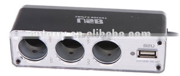 car charger In car usb triple socket for universal car