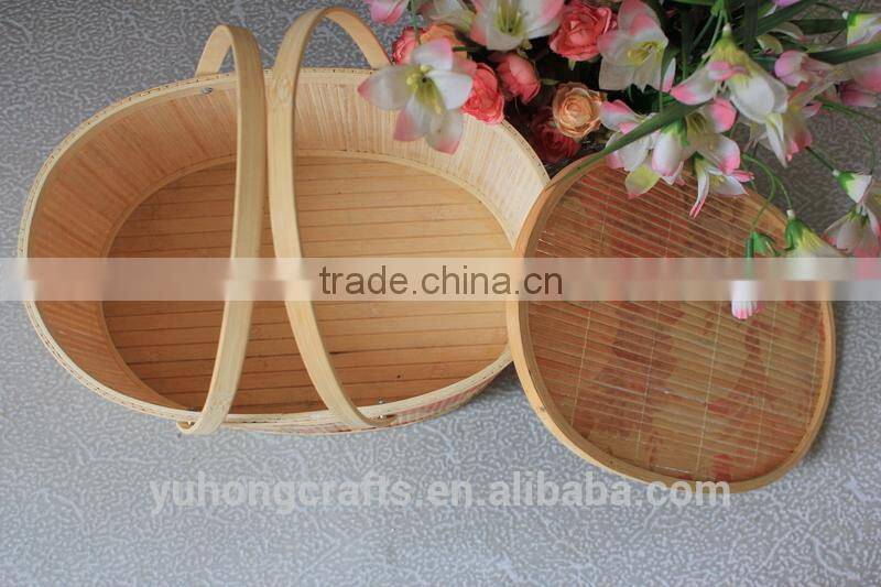 2015 new bamboo picnic basket