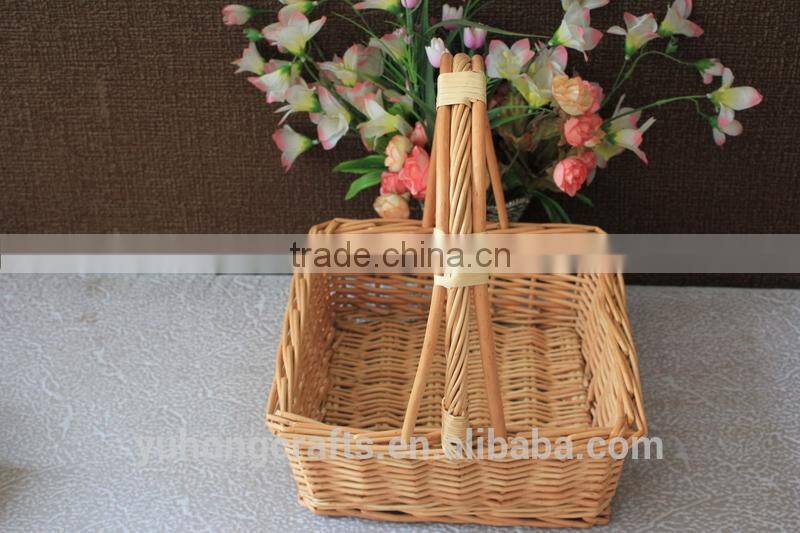Storage Willow Basket With Handles Convenient For Picnic