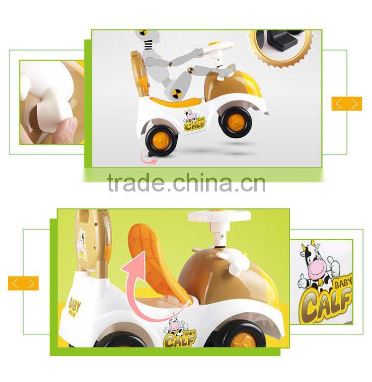 Latest cartoon swing car plastic baby walking car