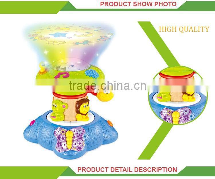 Electronic kid toy funny musical tree toy projection lamp