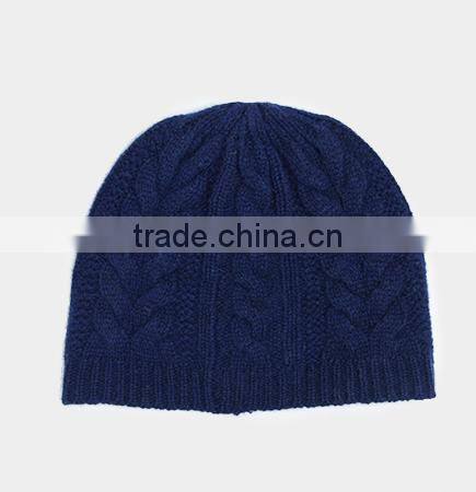Pure color with hemp pattern warm winter knit cap hat