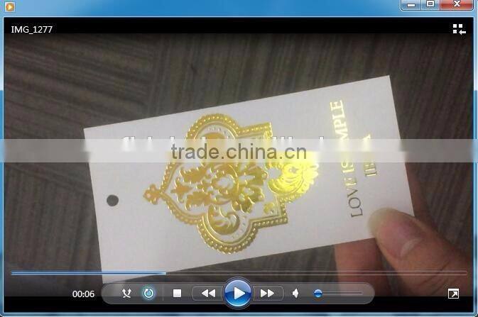 2016 Customized high quality garments Swing Tags
