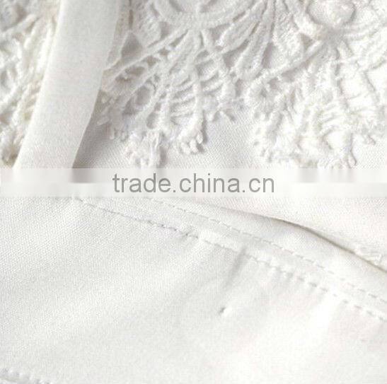 fancy/fashionable embroidered waist pants women in white color