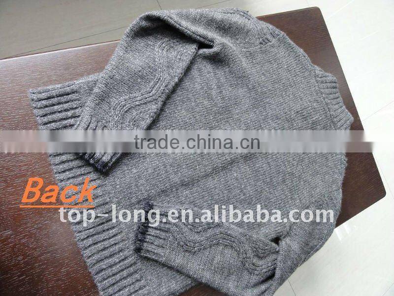 Jacquard Cardigan knitwear man sweater of 27%wool