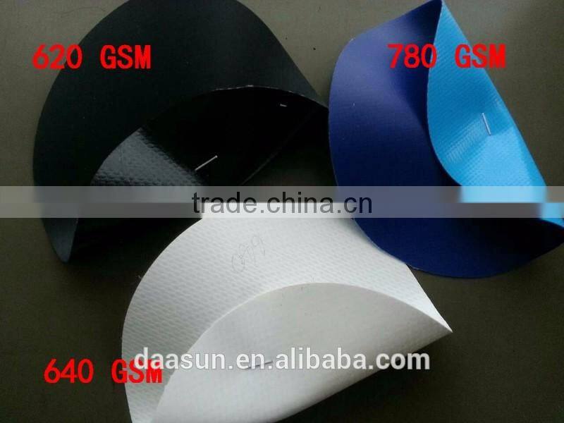 stock lots of B grade pvc coated tarpaulin fabric for tent and cover used