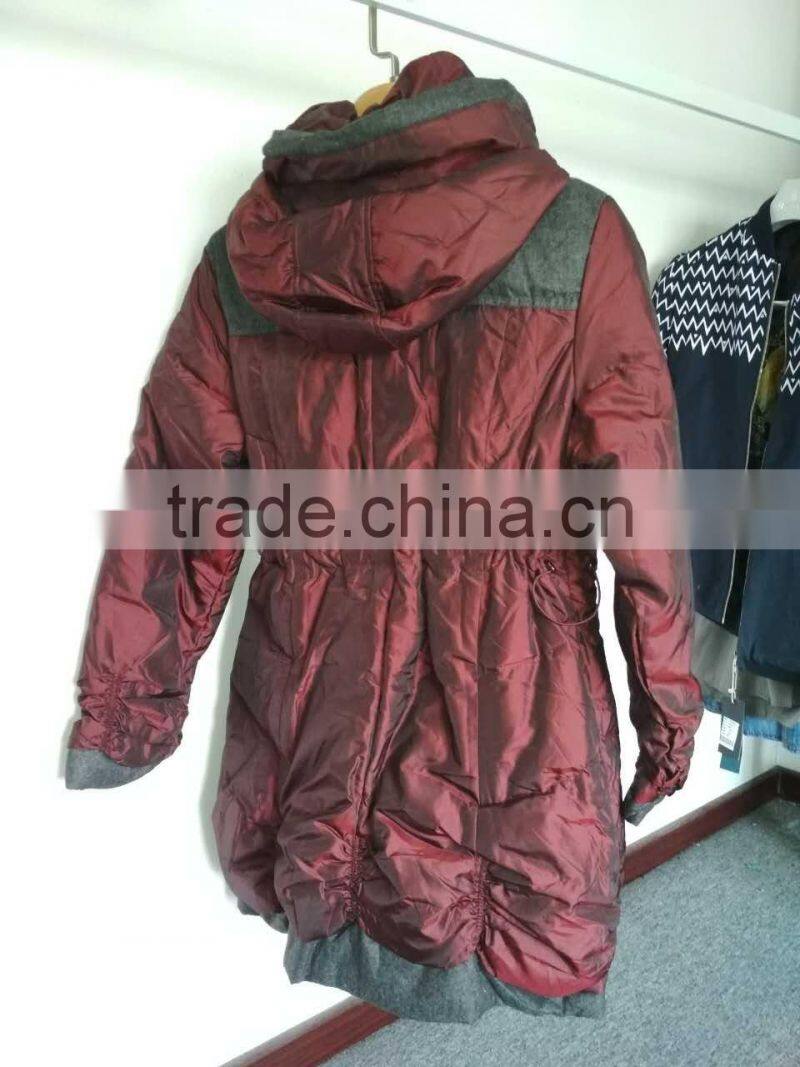 GZY lady down jacket keep warm big size long model stock 2017 literature and art adult guangzhou factory