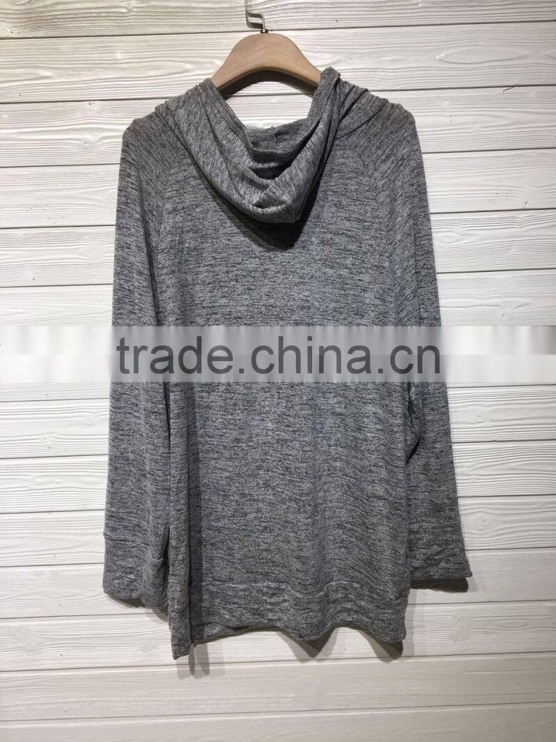 GZY latest shirt designs for women knit hooded shirt stock lot