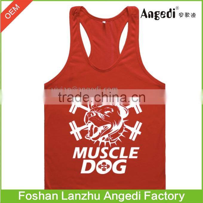 Weightlifting print Gym Stringer Men Bodybuilding Tank Top and Fitness Sports Vests Cotton Singlets Muscle Tops