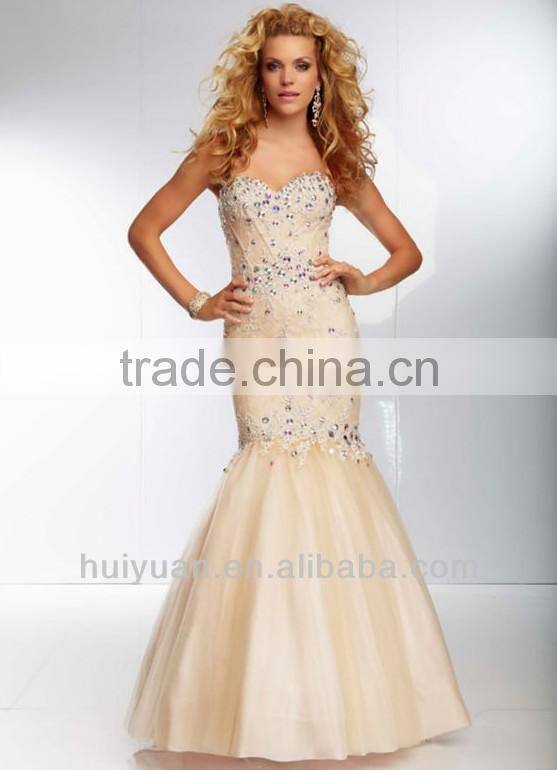 New Design Bling Sequins Sweetheart Beaded Red Lace Evening Dress