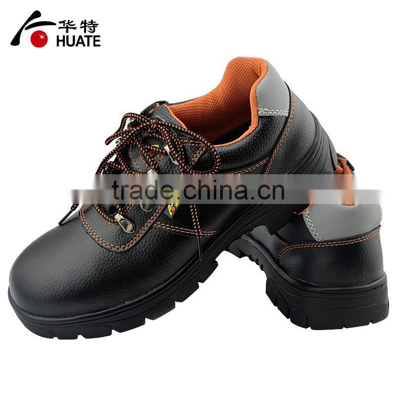 Black steel leather safety shoe/industry work safety shoe
