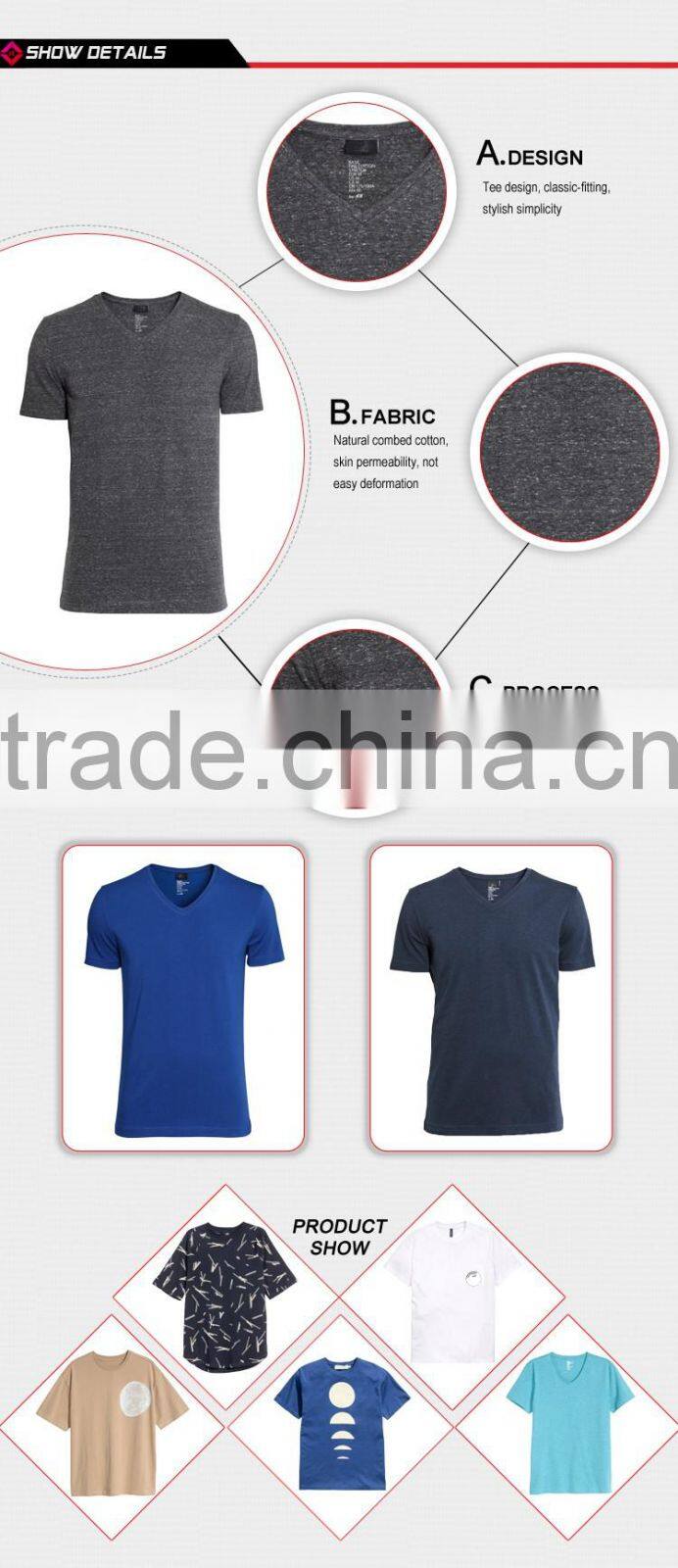 round neck custom cotton slim fit cheap bulk blank t-shirt