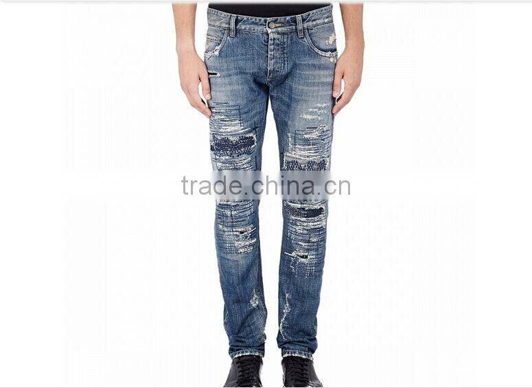 Biker Jeans Fashion Denim trousers(LOTK002)