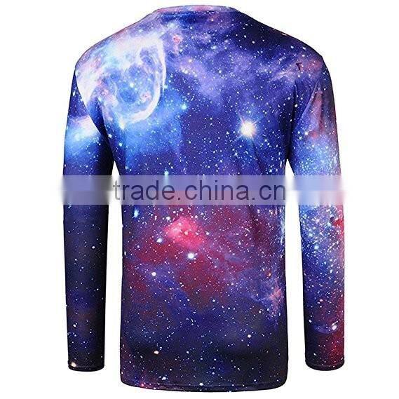 Space Galaxy Universe Printed Long Sleeve T Shirt Men's Full Sublimation Printed T-Shirt Fashion 3D Printed T Shirt Wholesale