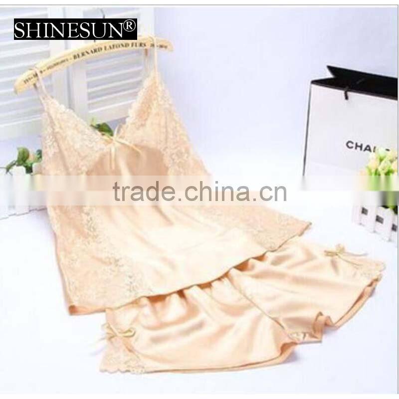 2017 silk pajamas harness sexy night skirt sleepwear home clothes sexy underwear