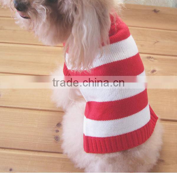 Wholesale Cheap Round Neck Short Sleeve Cable Dog Clothes Sweater
