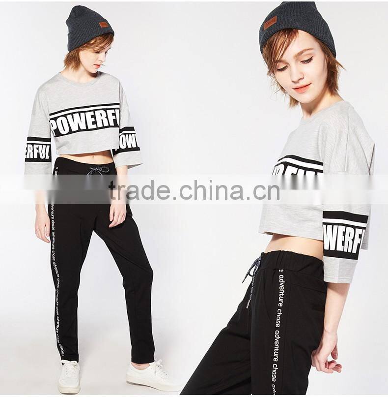 women fashion crop top wholesale crop top printing custom quality t shirt