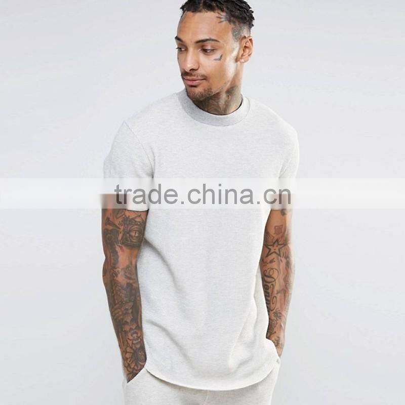 Cotton Polyester Men Fashion Short Sleeve Crew Neck Slim Fit Blank T-shirt Men Plaid Casual Clothes