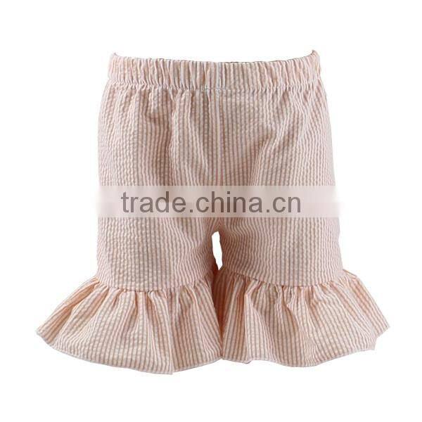 2017 seersucker ruffle shorts wholesale baby ruffle shorts girl shorts