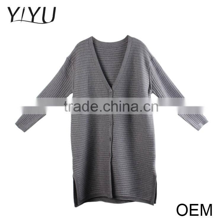 Clearance cheap women winter 3/4 sleeve v-neck Button down knitted cardigan sweater