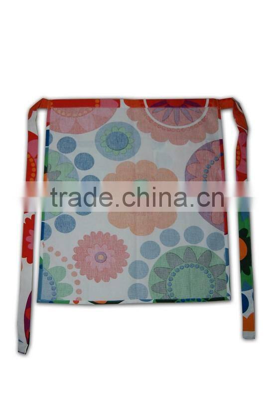 Wholesale Promotional Factory Price customized Polyester Mixed waist half aprons for women