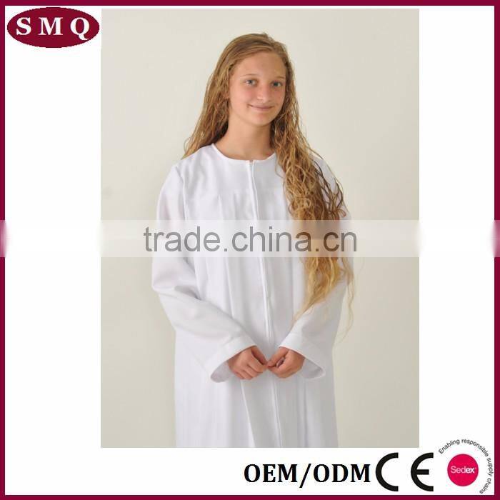 Pure white best sell cotton church baptismal robe