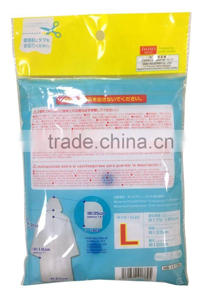 Adult both sexes polyethylene rain wear clothing EVA rain coat