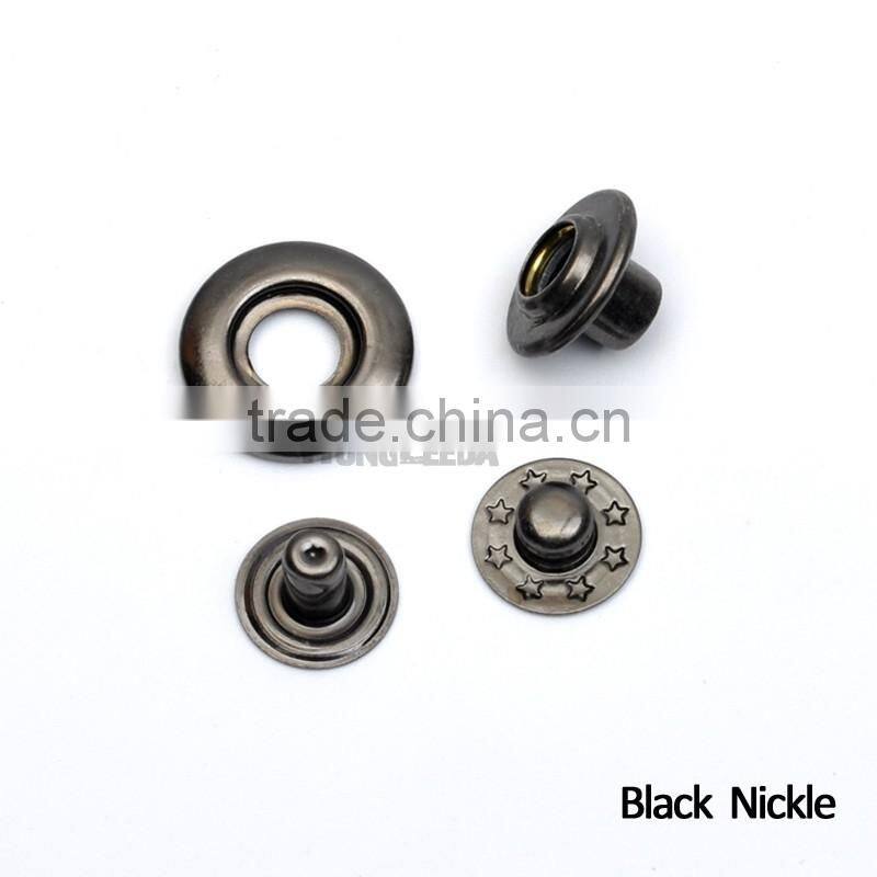 4 part brass metal snap button 16mm Bubble fastener black/nickle/Bronze Jacket fastener