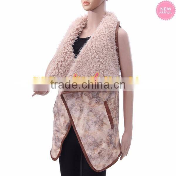 stocked extended sizing sherpa leather vest