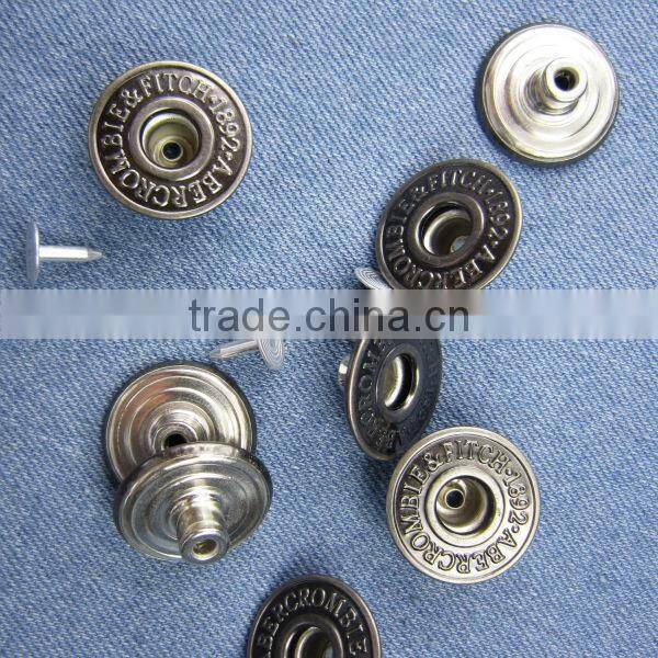 2015 fashion metal jean buttons for garments