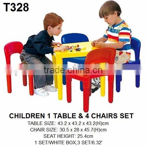 Kids plastic 1-table and 4-chairs