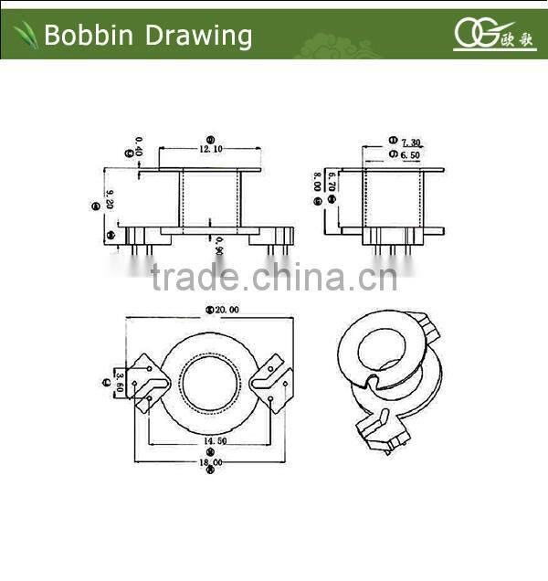 RM6 pin3:3 high frequency transformer bobbin