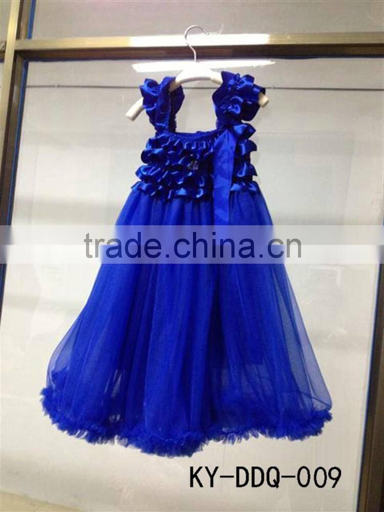 High quality wholesale Upscale girls princess dress,ruffle cute dress,veil baby girls highest dress MC6030201