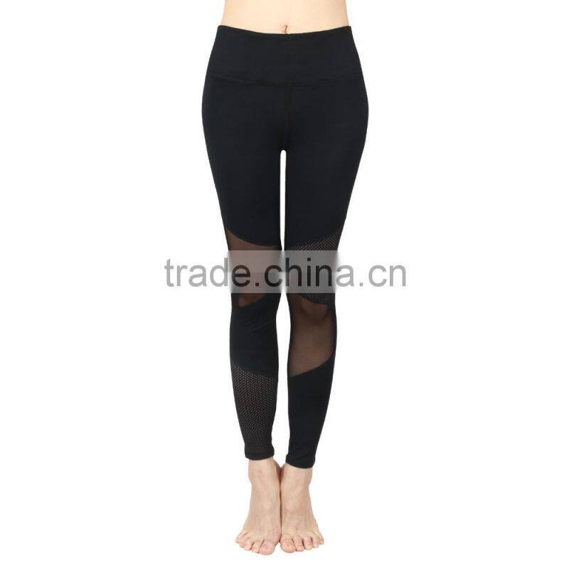 Women Yoga Pants Hollow Out Net Yarn Splicing Yoga for Running Sport Pants