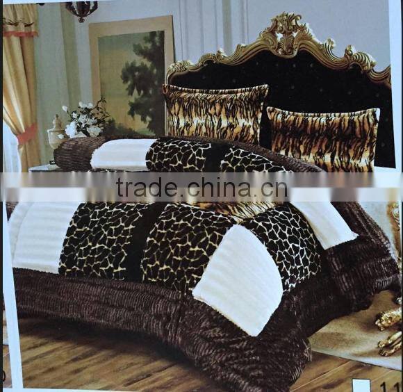 very warm and soft pv plush fabric quilt cover patchwork bedding set bedspreads