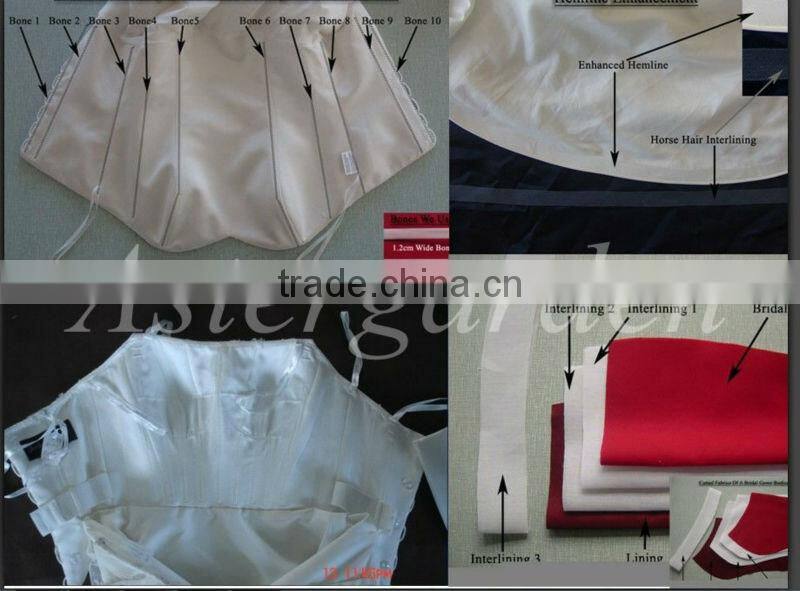 2017 layer bridal gowns A-line Strapless Chapel Train Organza Wedding Dress AS279