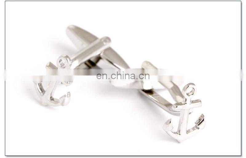Boat Anchor Men Shirt Silver Cufflinks