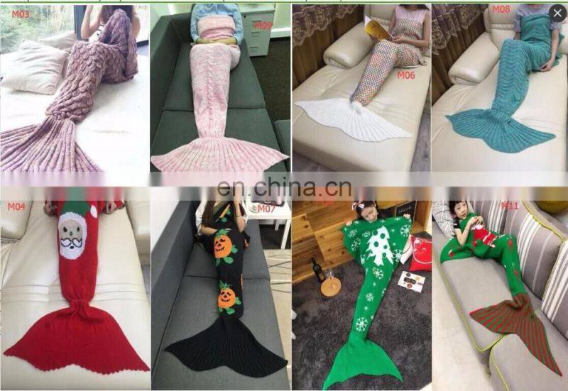 2017 Colorful Large Rainbow Mermaid Shape Blankets Fashion Adult Size Warm Crochet Blankets