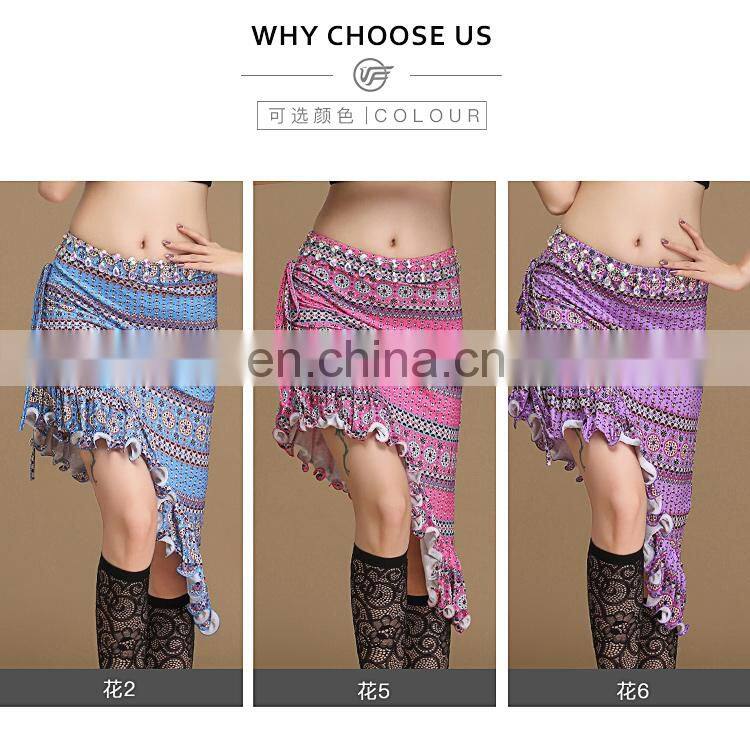 Q-6063 Egyptian pattern printed belly dance skirt costume