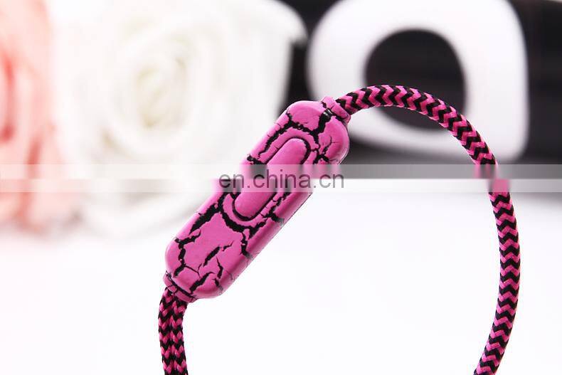 Crackle Wired Earphones 3.5mm Serpentine Braided Cable Headset With Mic for Intelligent Mobile Phone